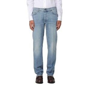 Lardini Classic Straight-Leg Denim Trousers With Light Wash - NWT